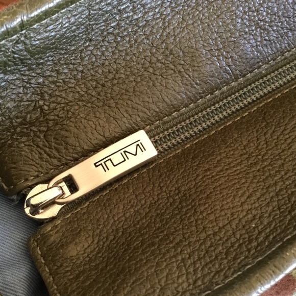 TUMI Wool Leather Trim Circle Print Tote Bag - Picture 6 of 16